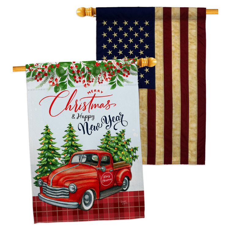 Breeze Decor Double Sided 40'' H x 28'' W Polyester Christmas House